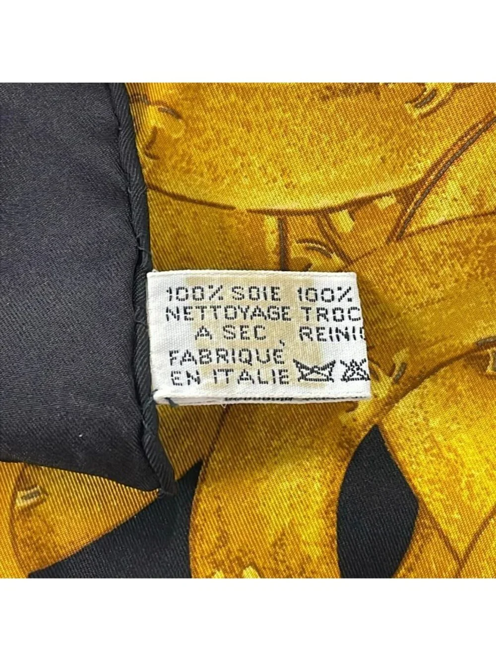 Chanel Scarf Black Dark Yellow Multi CC Logo